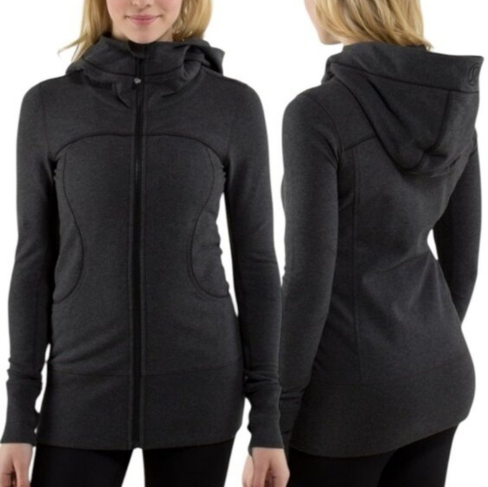Lululemon Live Simply Jacket II Hoodie Heathered Black Gray 4